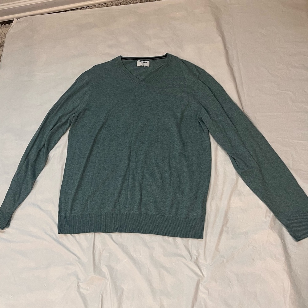 Old Navy Men's Teal V-Neck Sweater